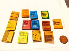 Vintage Lot of 13 Dollhouse Miniature Faux Books 1:12 Scale Accessories