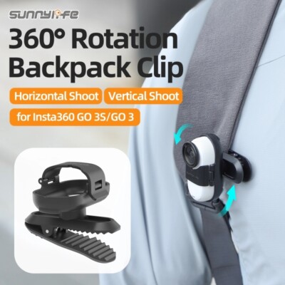 360° Rotation Backpack Clip Action Camera Clamp Mount For Insta360 GO 3S/GO 3