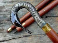 Handle Walking Duck Stick Brass Cane Wooden Vintage Head Style Antique-Designer