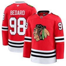 Men's Chicago Blackhawks Fanatics Red Home Premium Hockey Jersey Connor Bedard