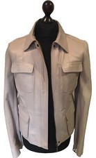 Ladies Leather Flesh Pink Jacket By Jaeger Size 16. Must See All Photos & Detail
