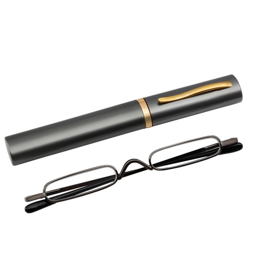 Metal Reading Glasses Readers Pocket Slim Mini Eyeglasses with Tube Case+1.0~4.0 - Picture 26 of 28