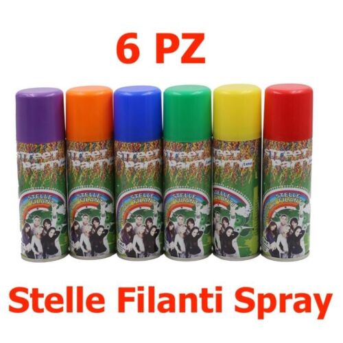 6 PZ Stelle Filanti Spray colori assortiti 83 ml - Foto 1 di 1