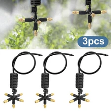 3pcs Water Misting Cooling Nozzles 5-way Garden Drip Irrigation System Kit