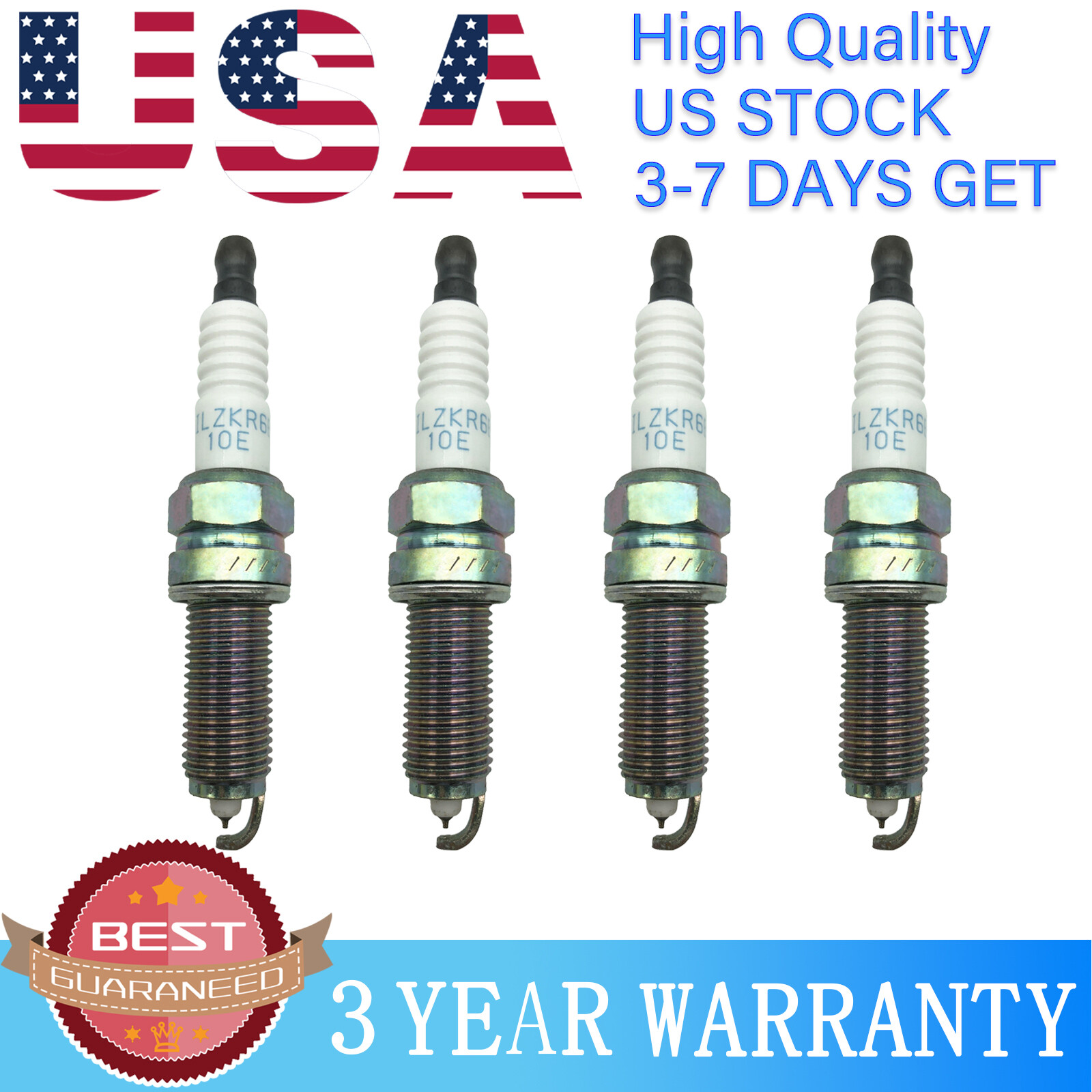 4pcs Spark Plug Laser Iridium SILZKR6B10E for Kia Hyundai Veloster 1.6L