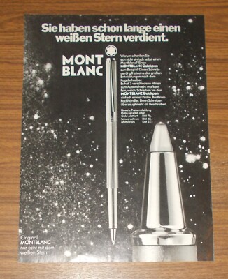 Rare Advertising MONTBLANC QUICKPEN - You Earned a Star 1979