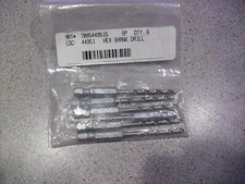 SIX 1/8" Drill Bits With 1/4 Hex shank Made In USA