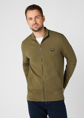 WRANGLER Funnel Neck Zip Sweatshirt in Dusty Olive JACKE SWEATSHIRT OFFEN W6G5HAX45