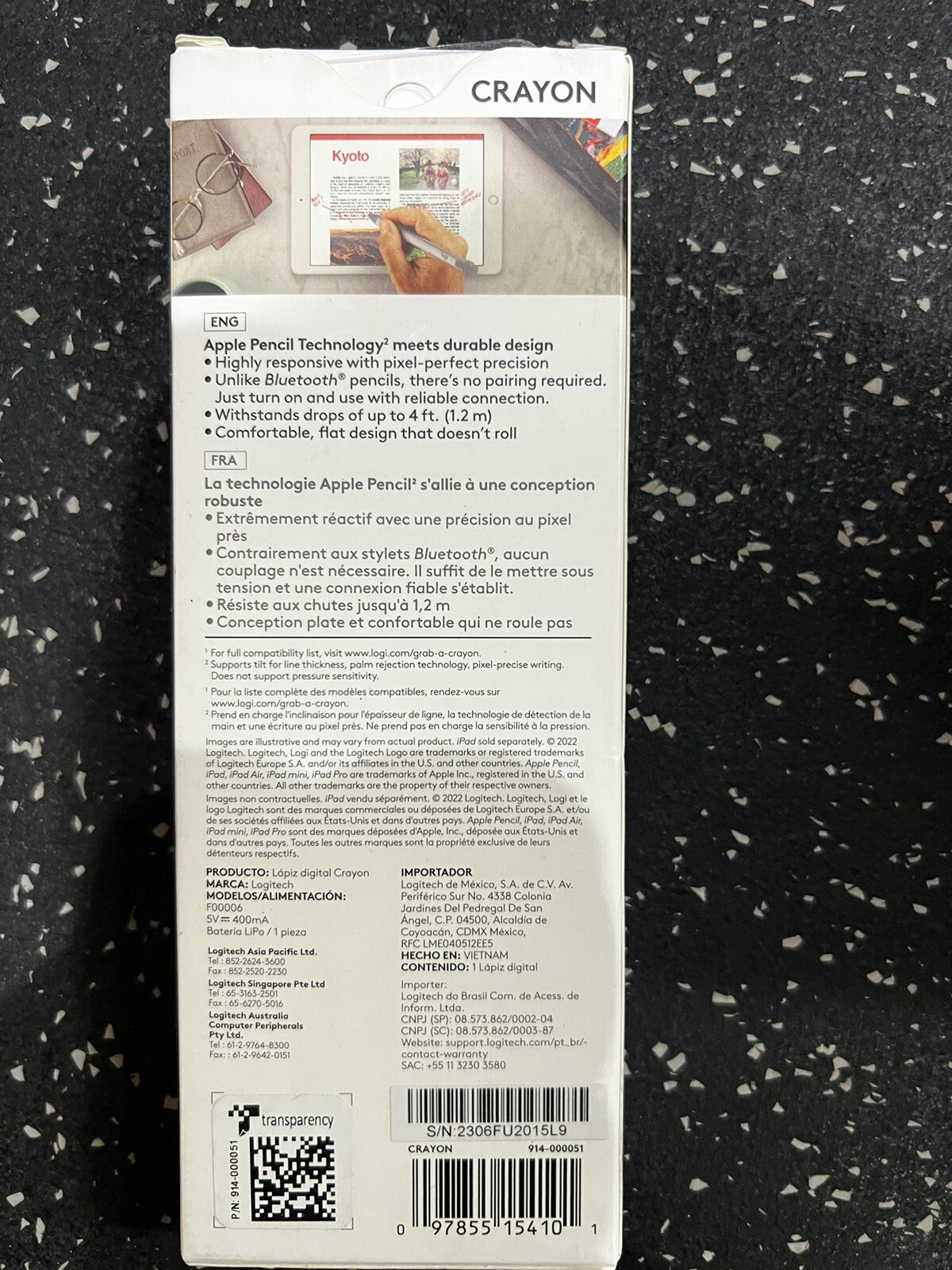 Logitech Crayon Digital Pencil for iPad all models | Gray | Brand New