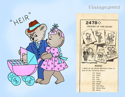 1940s VTG Simplicity Embroidery Transfer 7142 Uncut X-Stitch Veggie Tea Towels
