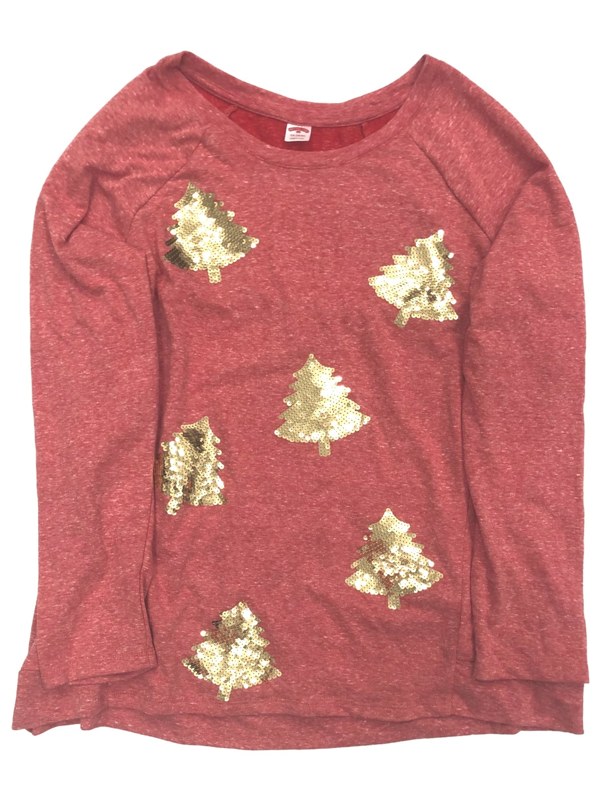 Womens Plus Size Light Red Gold Sequin 