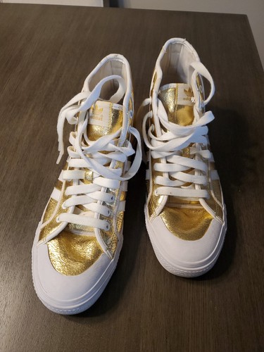 Adidas Nizza High Sleek Lifestyle Classic Sneaker Sport Shoes gold Mens 12 - Picture 7 of 10