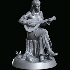 Wood Elf Bard by Hold My Miniatures  D D  DnD  Pathfinder  Print on Demand