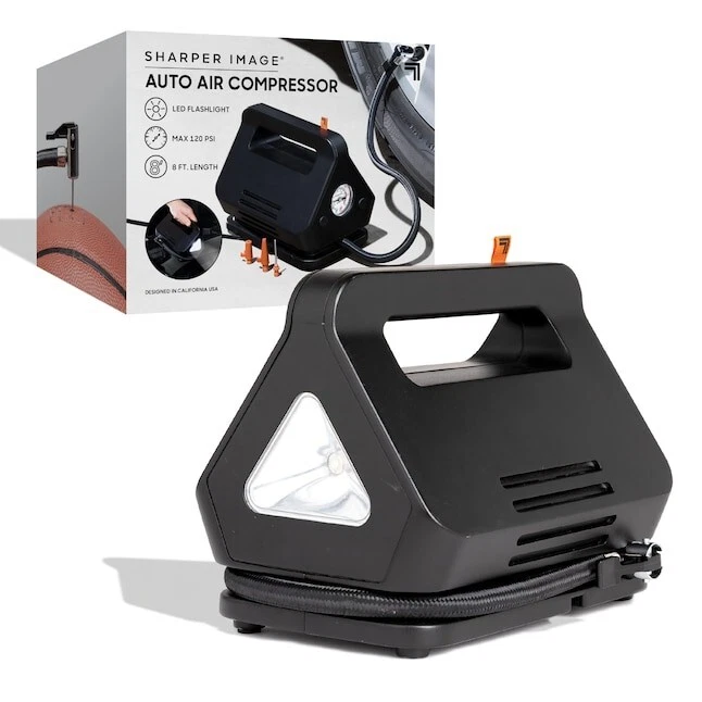 SHARPER IMAGE Portable Car Air Compressor Inflator 8FT w Built in