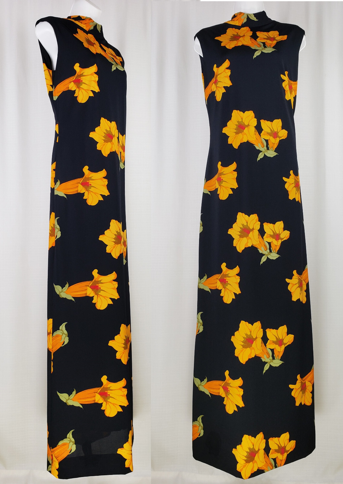 MED Adele Simpson 1970s floral maxi Gown Dress Vintag… Gem