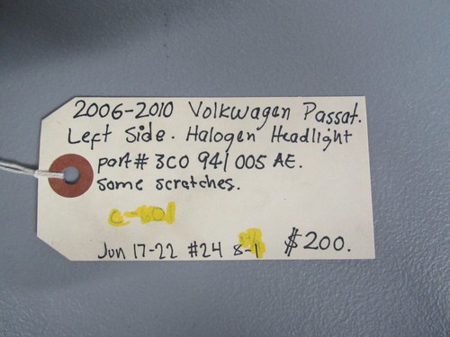 2006 2007 2008 2009 2010 VOLKSWAGEN PASSAT LEFT SIDE HEADLIGHT HALOGEN - Picture 8 of 8
