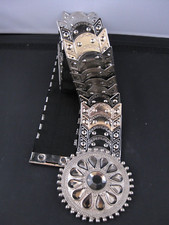 Silver metal women's fashion elastic belt about 88 cm length 