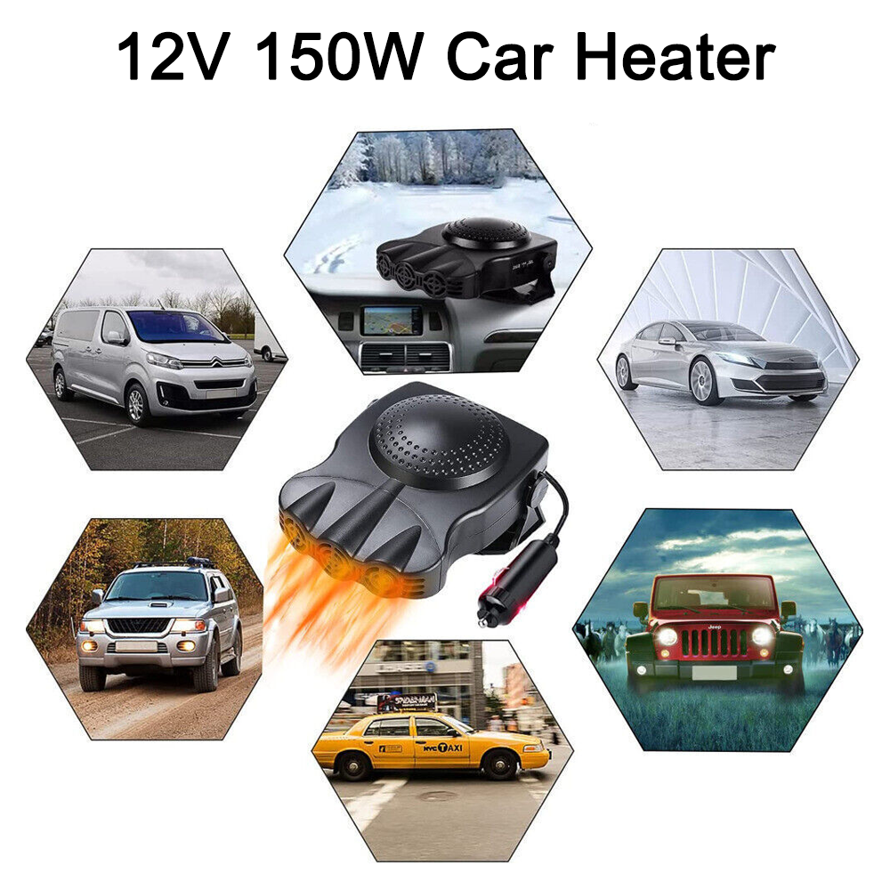 Ceramic Car Heater Fan 2in1 Heating Windscreen Defroster Demister 12V