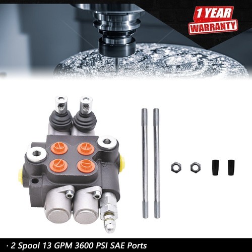 13 GPM Hydraulik Steuerventil doppeltwirkend 3600 PSI SAE Anschlüsse 2 Spulen Neu - Bild 1 von 7