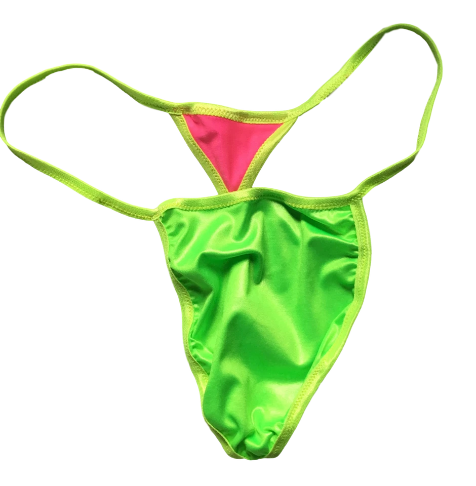 Tanga de Tanga para Hombre Elástica Aspecto Húmedo Spandex NEONES SALVAJES Exótico Bailarín Masculino Foto 2 de 4