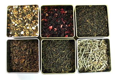 Luxury Loose Tea 6 Sample Set   Silver Needle Elderberry Gyokuro Genmaicha