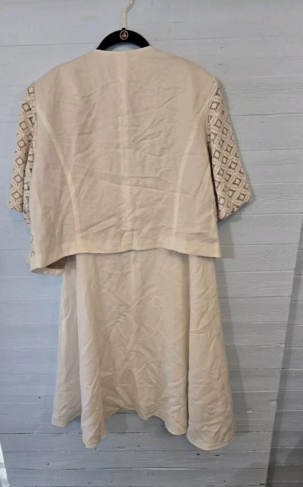 Conjunto de 2 piezas de vestido y chaqueta blazer abierta Jessica Howard para mujer talla 16W Foto 2 de 4