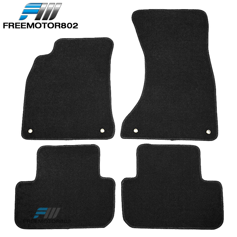 Black Nylon Floor Mats For 2009-2016 Audi A4 & S4 - 4 Piece Set, Waterproof & Anti-Slip