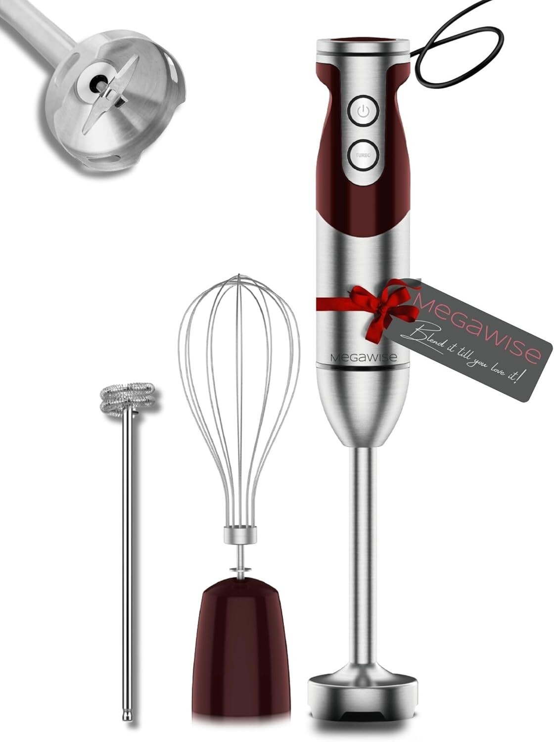 Durable 12-Speed Hand Blender with Titanium Blades – All-in-One
