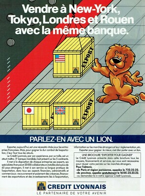  Advertising 0322 1984 bank Crédit Lyonnais talk about it with a lion