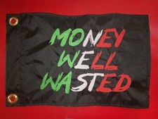 Custom MONEY WELL WASTED Multi Color  safety Flag ATV Jeep UTV AIRBOAT SxS