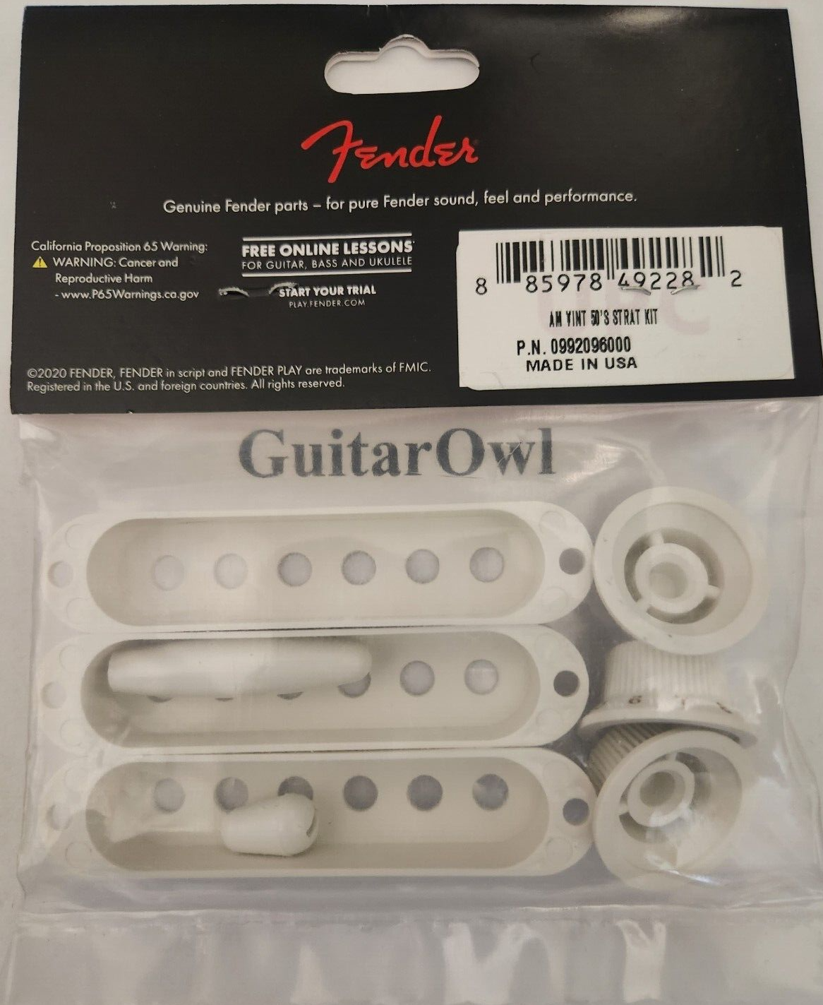 Fender Pure Vintage 50s Strat Accessory Kit Pickup Covers Knobs tips