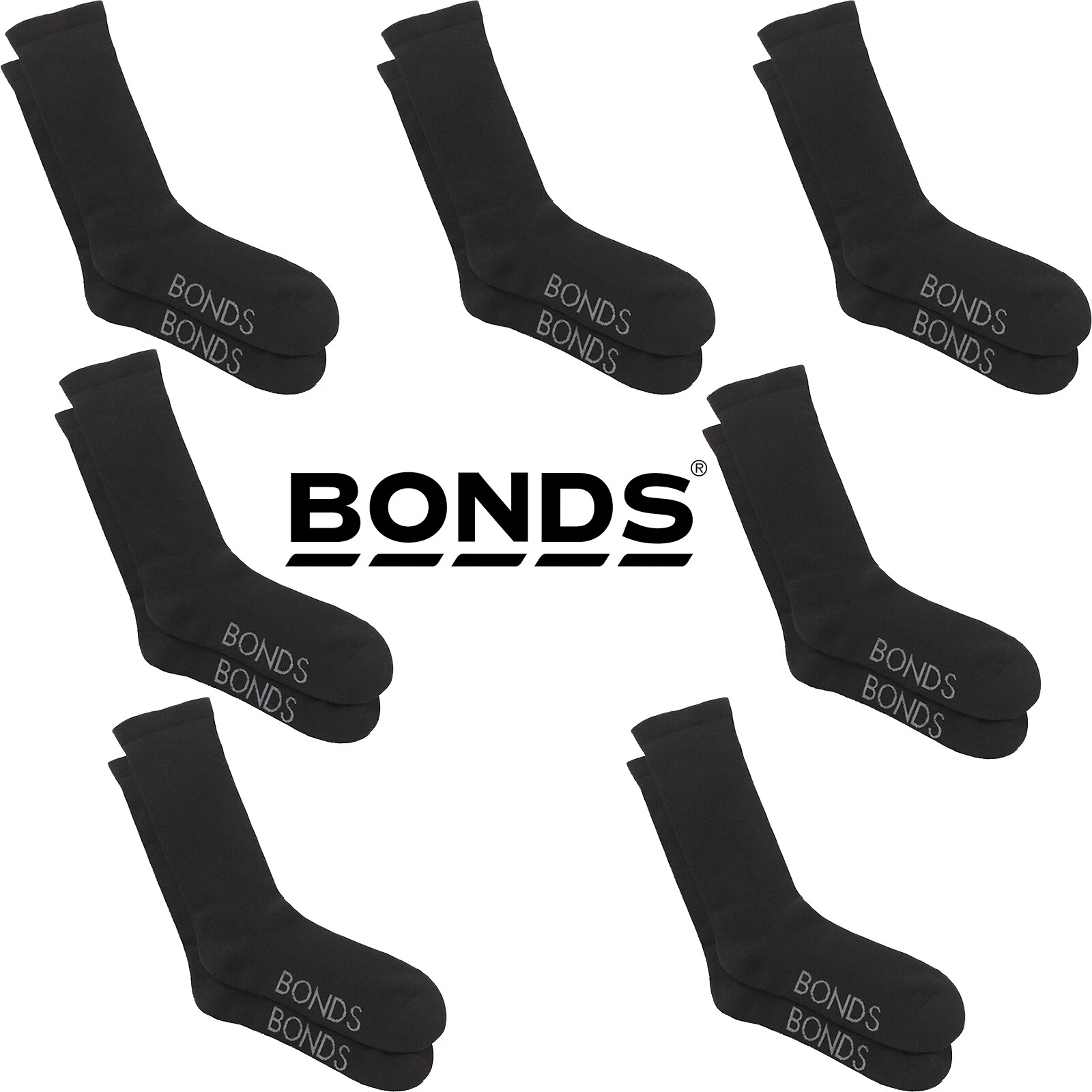 7 Pairs Bonds Circulation Crew Very Comfy Cotton Mens Socks Black SZFP2N Bulk
Opens in a new window