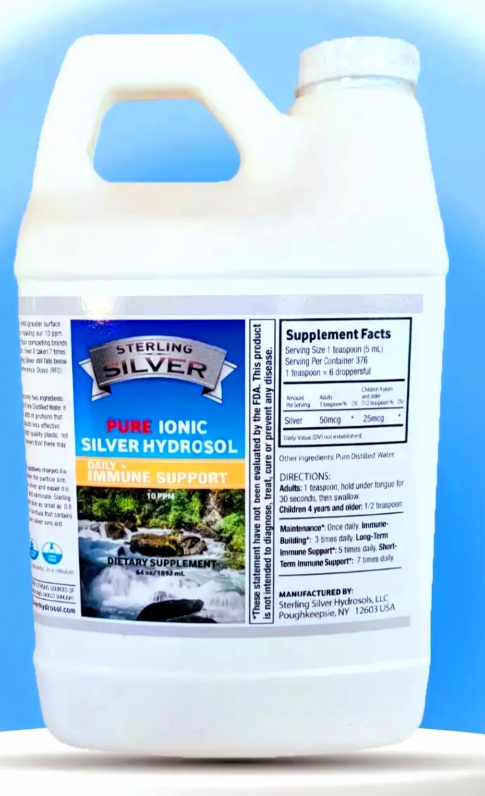 COLLOIDAL SILVER 10 PPM 64 OZ 💯FREE PRIORITY MAIL SHIPPING !
