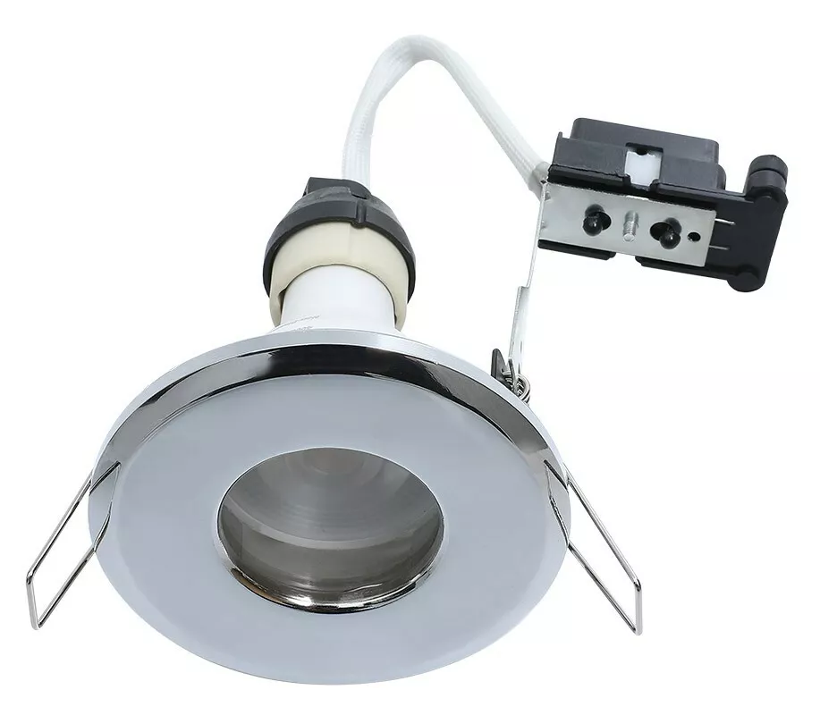 6 X CHROME BATHROOM SHOWER RECESSED DOWNLIGHTS GU10 IP65 SPOTLIGHTS GREAT PRICE