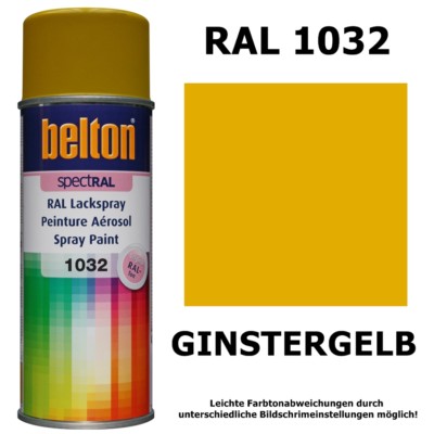 Sprühlack RAL 1032 GINSTERGELB glänzend Belton Lackspray Gelb Sprühfarbe 400ml