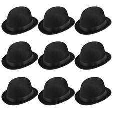 10 X Velours Noir Chapeau Melon Charlie Chaplin Laurel & Hardy Déguisement