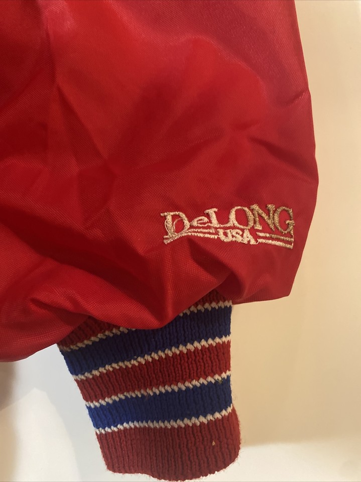 Vtg Delong Satin Bomber Jacket Sz XL Little League Babe Ruth Baseball ...
