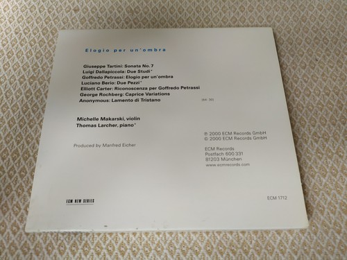 Makarski & Larcher : Lob für einen Schatten - Berio, Carter, Dallapiccola - CD ECM - Bild 2 von 2