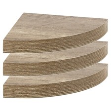 3 x Floating Wooden Wall Mount Corner Shelf Display Unit MDF Shelf Book Storage