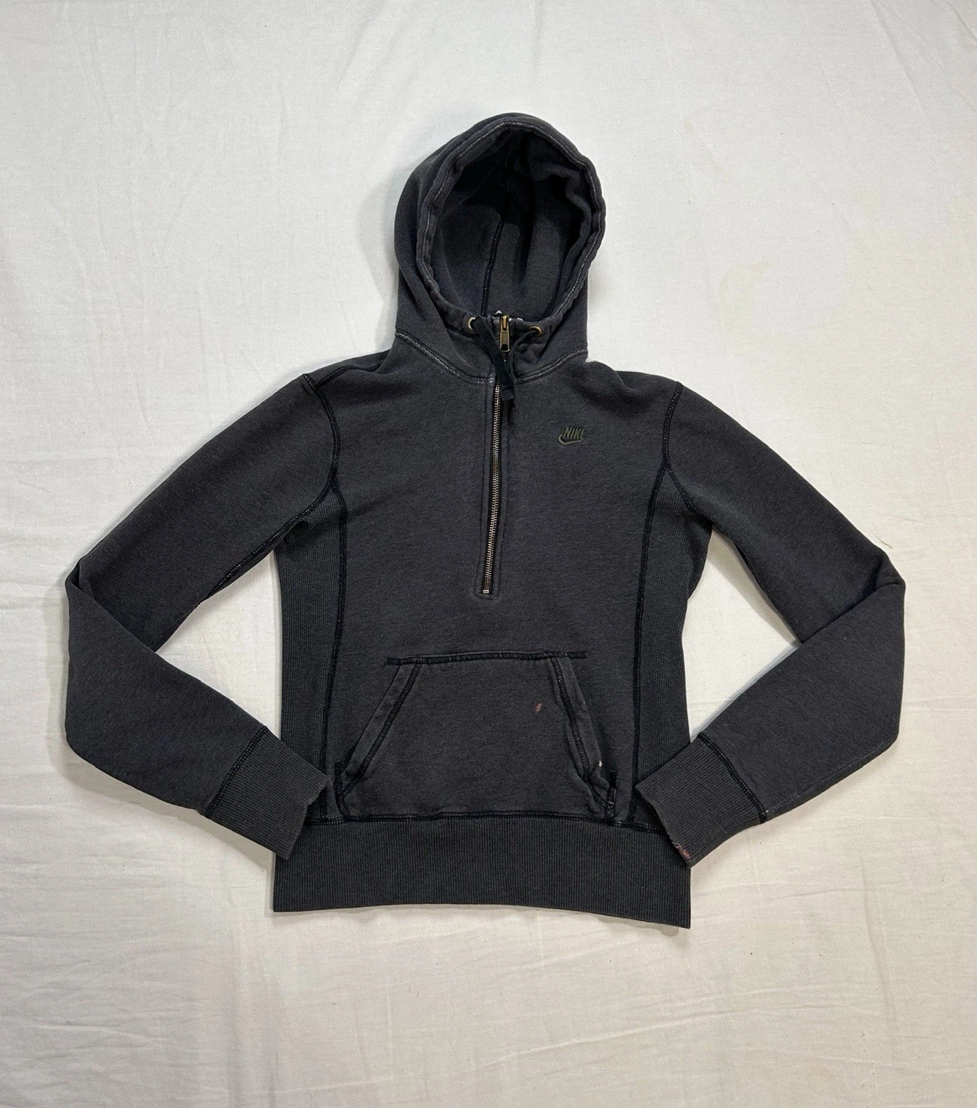 CHROME HEARTS Giacca con cappuccio e zip vintage Nike donna trashy Y2K taglia S skater thrashed grunge