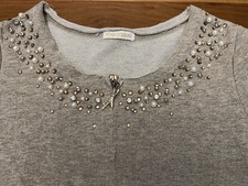 Pink Studio Sweat - Jacke taupe Gr. M 38 Strass Perlen