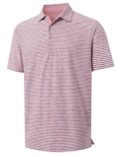 Golf Shirts for Men Dry Fit Performance Moisture Wicking Striped Casual Mens ...