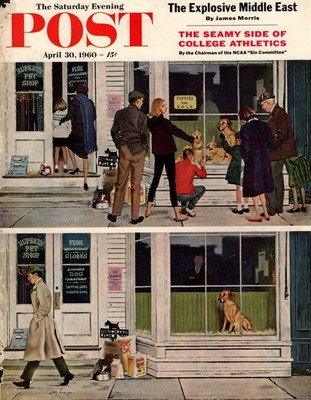 1960 Saturday Evening Post  April 30 - Pet Store sells out original cover only