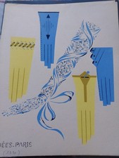 Sketch/drawing gloves IDEE-PARIS 1930 24x30 cm. Mint Condition 