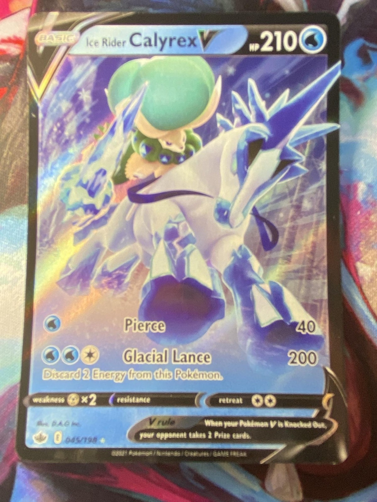 2021 Pokemon Sword & Shield Chilling Reign Ice Rider Calyrex V #045/198