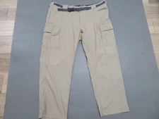 Duluth Trading Co Cargo Pants Mens 3XL x 32 Khaki Nylon Stretch Hiking Web Belt