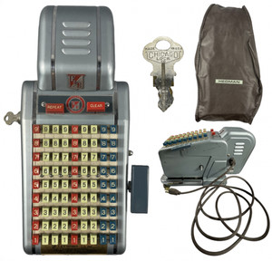 OBO⌨️✅ WORKING Hedman Company F & E Check Protector Machine 2300 and Key & Cover