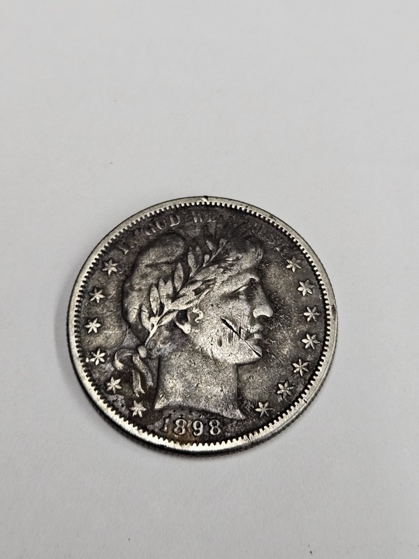 1898-S 50C Barber Half Dollar VF Details 