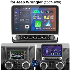 For Jeep Wrangler 2007-2016 Stereo Car Radio GPS Carplay 10.1" 64GB Android Auto