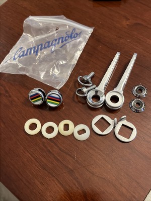 VINTAGE CAMPAGNOLO SUPER RECORD FRICTION DOWN TUBE SHIFTER SET 